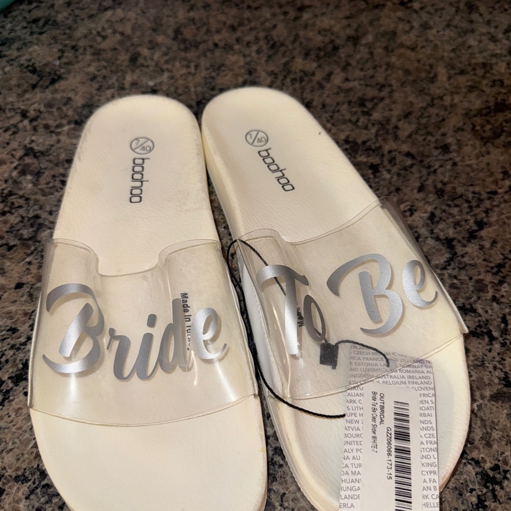 Boohoo Cream Bride To Be Sandals